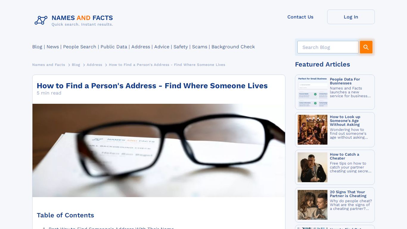 How to Find a Person's Address - Find Where Someone Lives - Names and Facts
